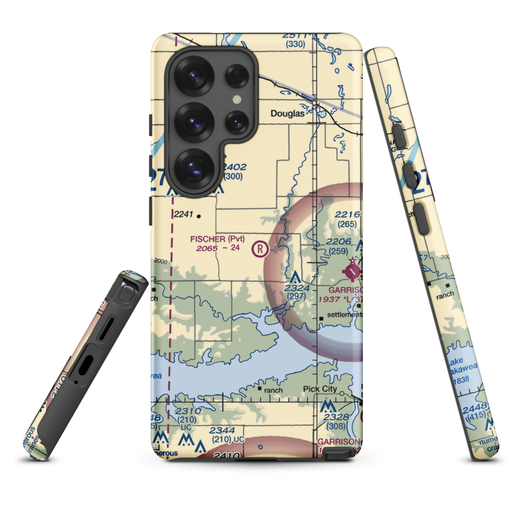 Fischer Private Airport (ND22) VFR Sectional Samsung Phone Case Samsung Galaxy S25 Ultra model shown