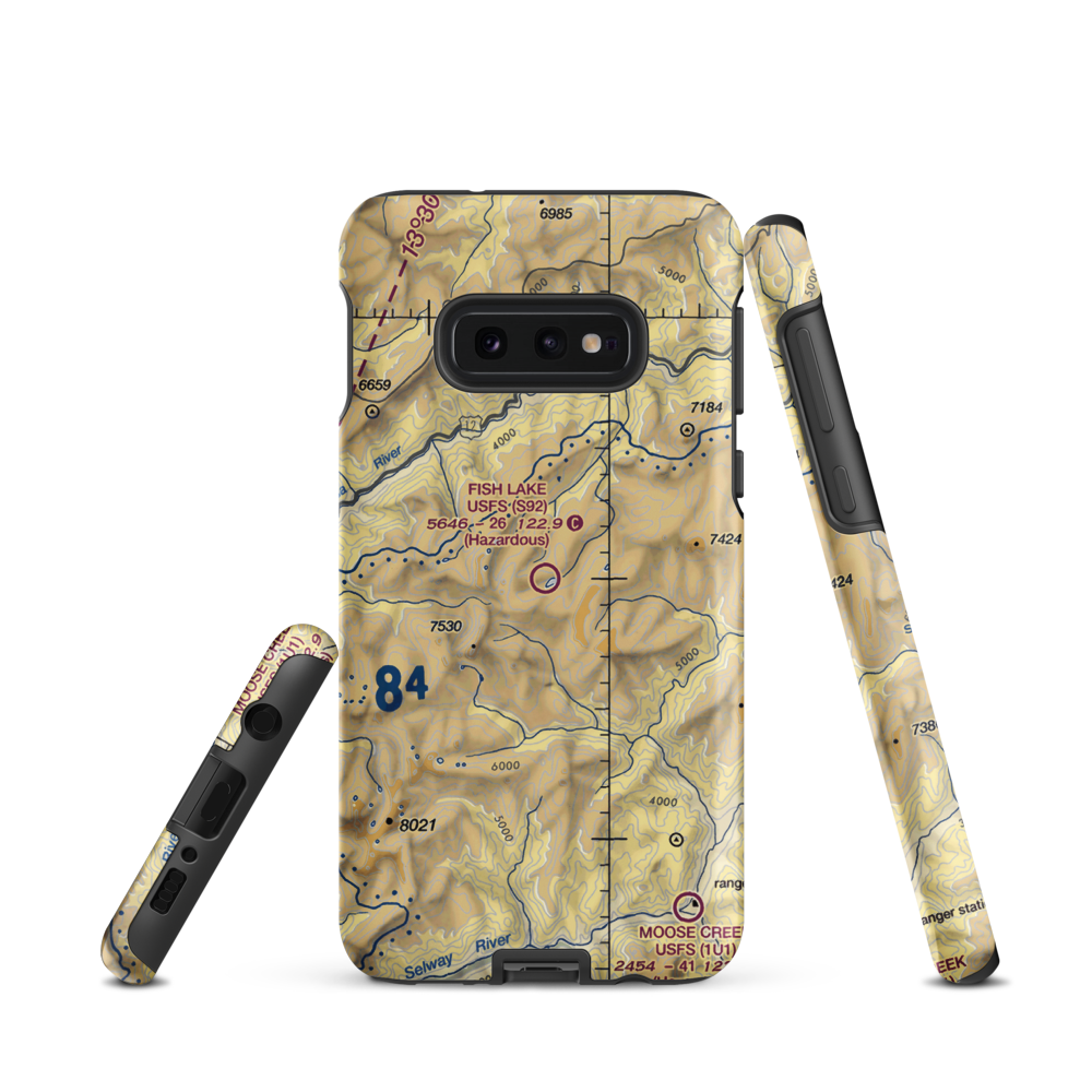 Fish Lake /US Forest Service/ Airport (S92) VFR Sectional Samsung Phone Case Samsung Galaxy S10e model shown