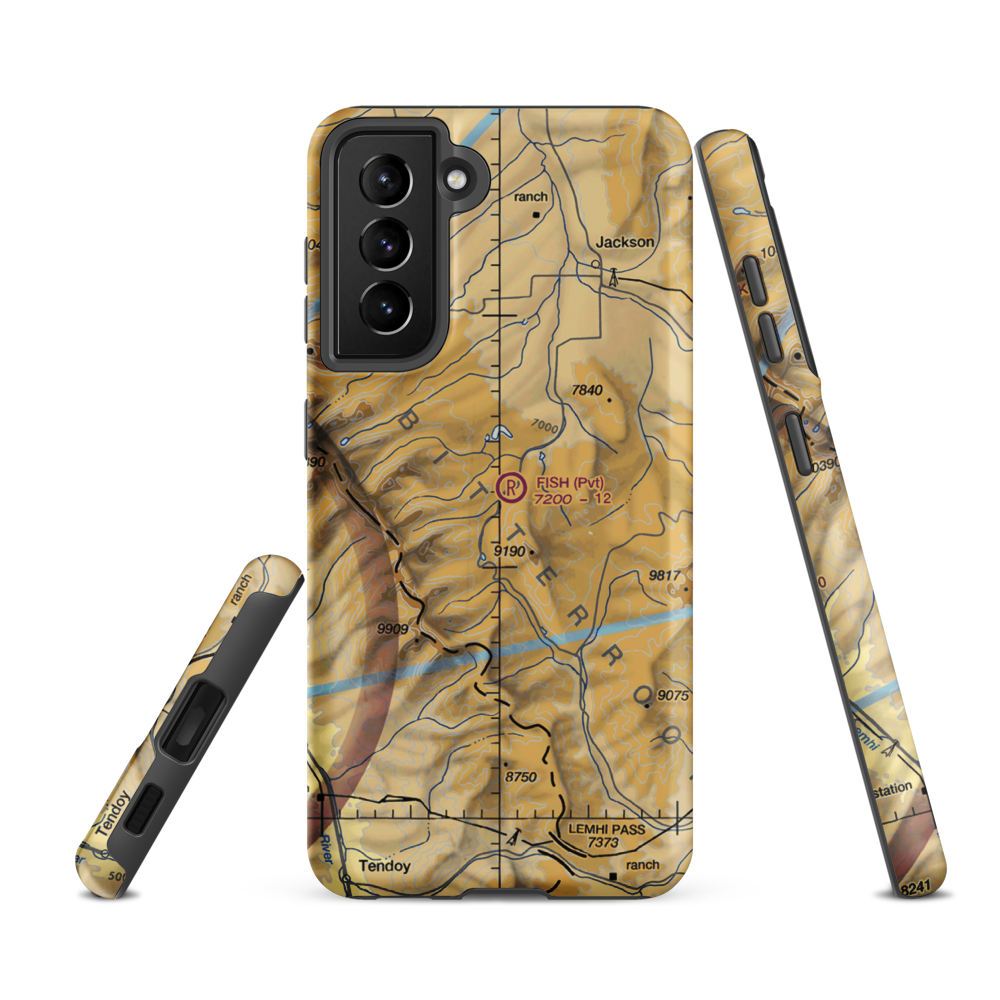 Fish Ranch Airport (18MT) VFR Sectional Samsung Phone Case Samsung Galaxy S21 Ultra model shown