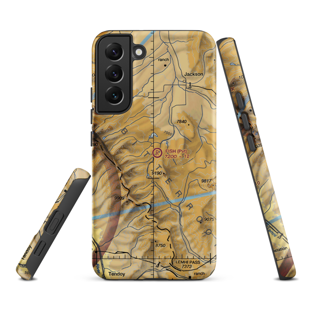 Fish Ranch Airport (18MT) VFR Sectional Samsung Phone Case Samsung Galaxy S22 Plus model shown