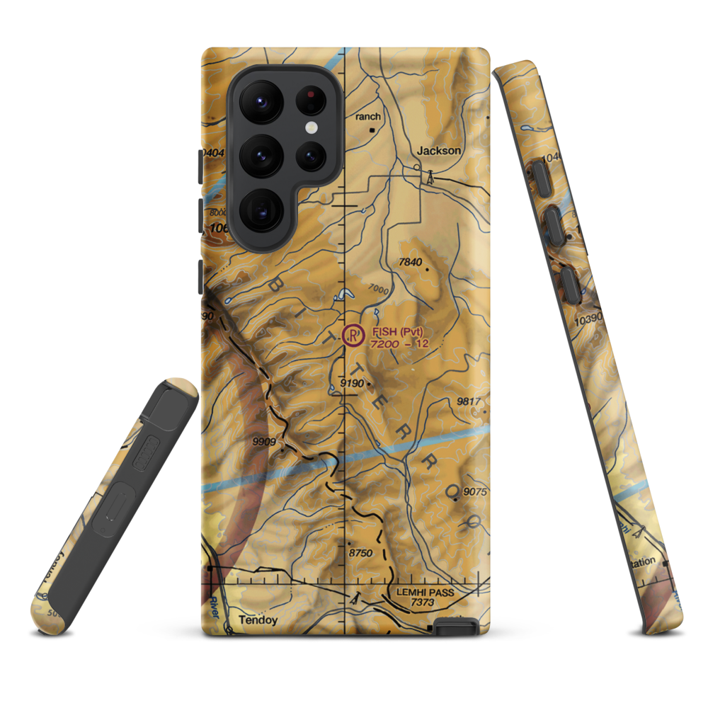 Fish Ranch Airport (18MT) VFR Sectional Samsung Phone Case Samsung Galaxy S22 Ultra model shown