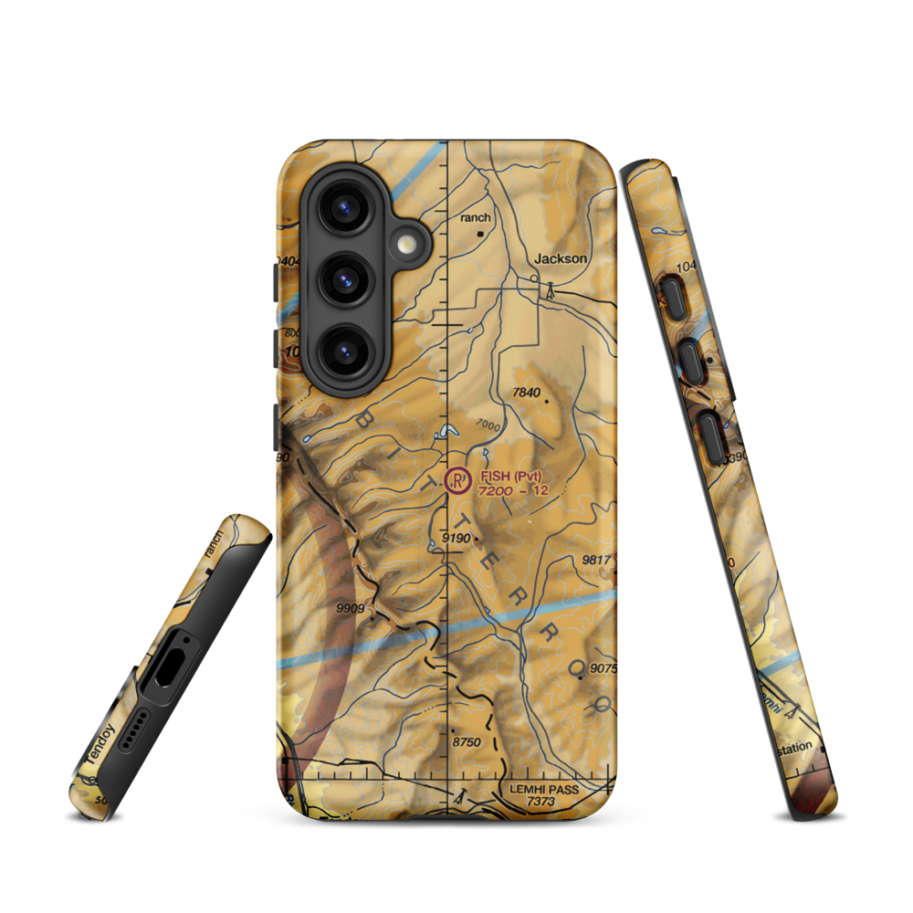 Fish Ranch Airport (18MT) VFR Sectional Samsung Phone Case Samsung Galaxy S24 model shown