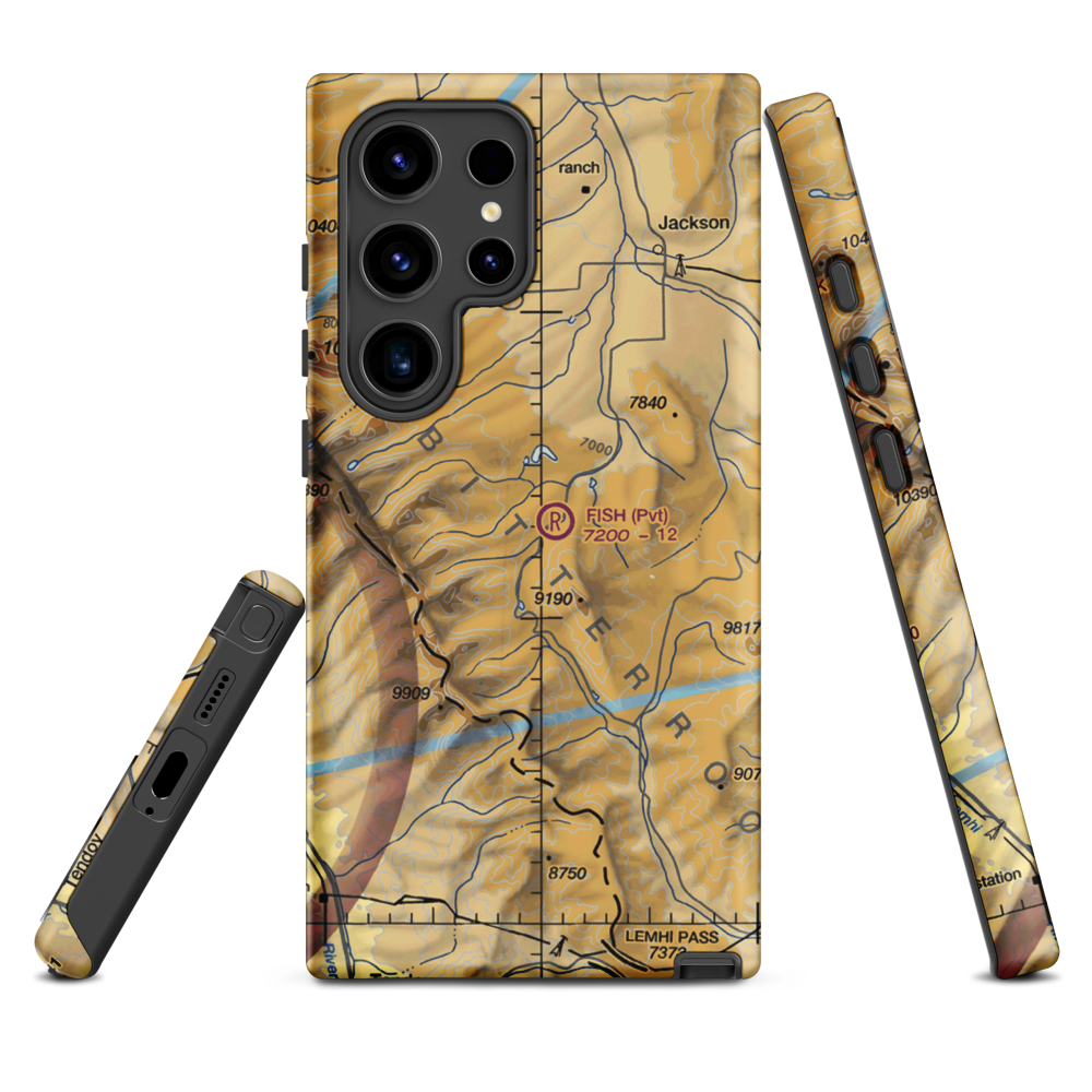 Fish Ranch Airport (18MT) VFR Sectional Samsung Phone Case Samsung Galaxy S24 Ultra model shown