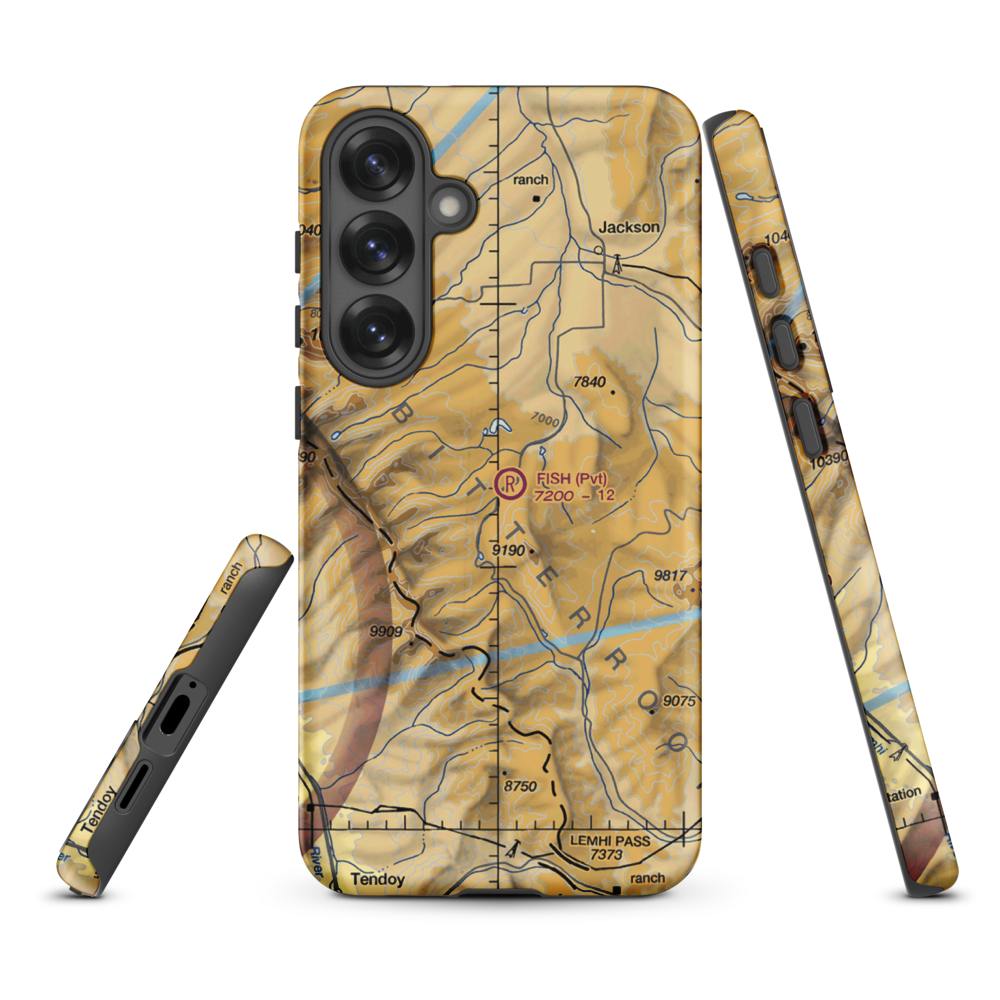 Fish Ranch Airport (18MT) VFR Sectional Samsung Phone Case Samsung Galaxy S25 Plus model shown