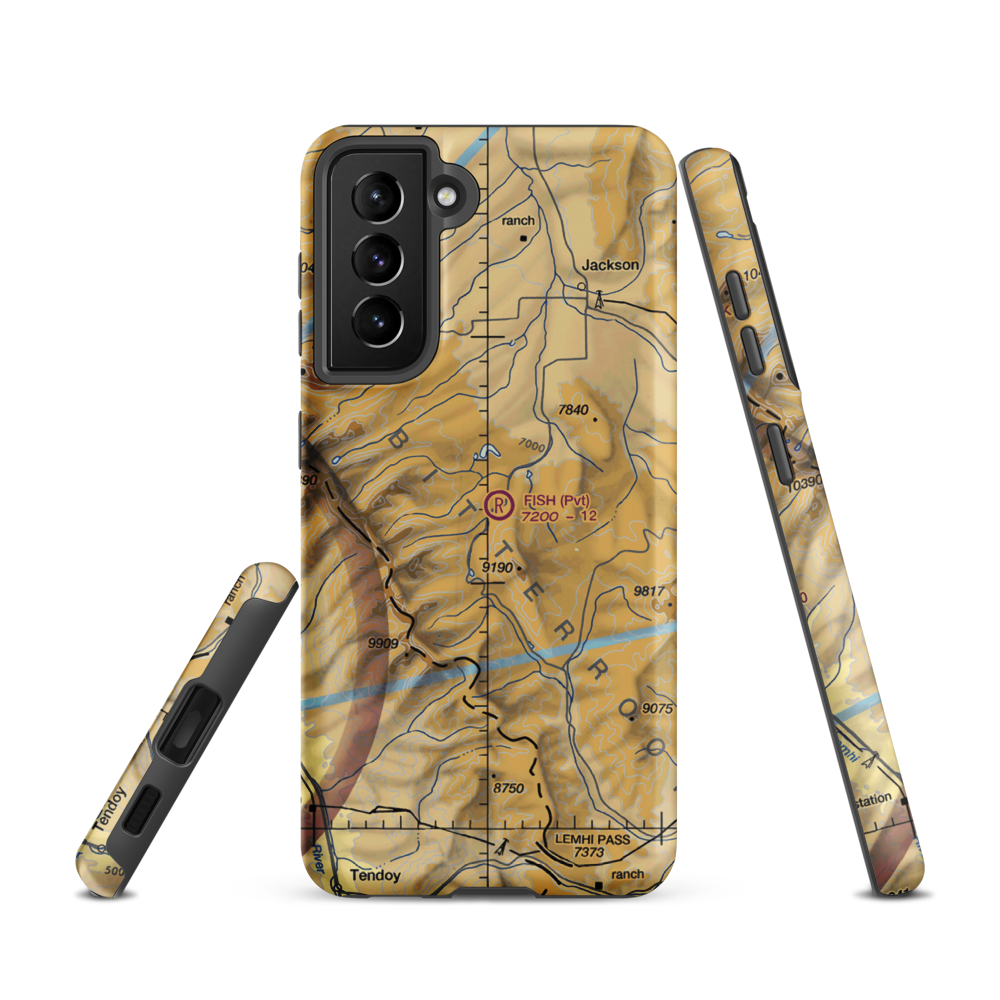 Fish Ranch Airport (18MT) VFR Sectional Samsung Phone Case Samsung Galaxy S21 model shown
