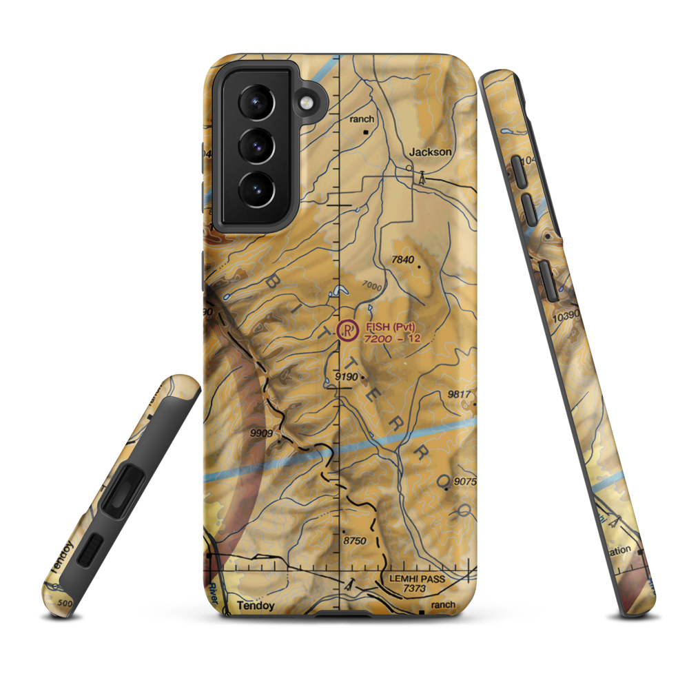 Fish Ranch Airport (18MT) VFR Sectional Samsung Phone Case Samsung Galaxy S21 FE model shown