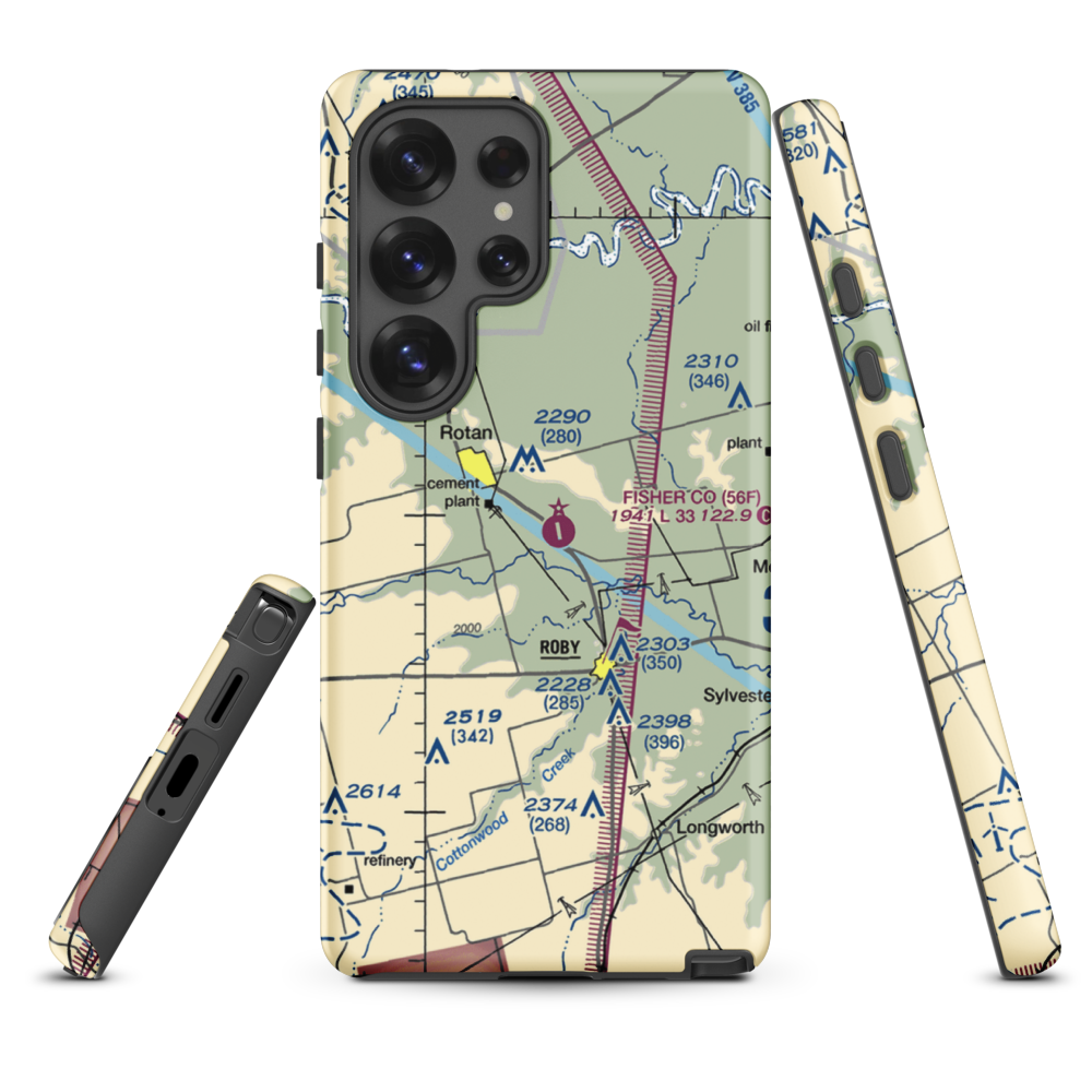 Fisher County Airport (56F) VFR Sectional Samsung Phone Case Samsung Galaxy S25 Ultra model shown