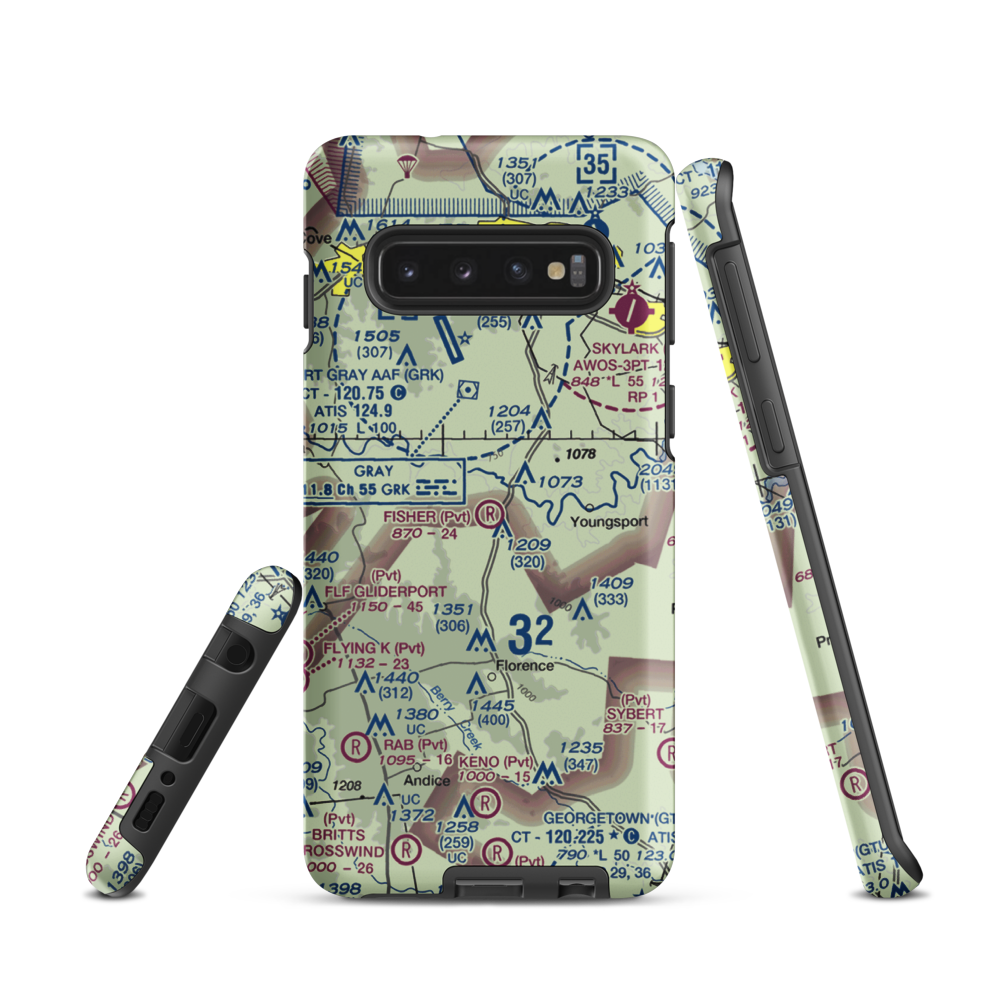 Fisher Ranch Airport (67TE) VFR Sectional Samsung Phone Case Samsung Galaxy S10 model shown