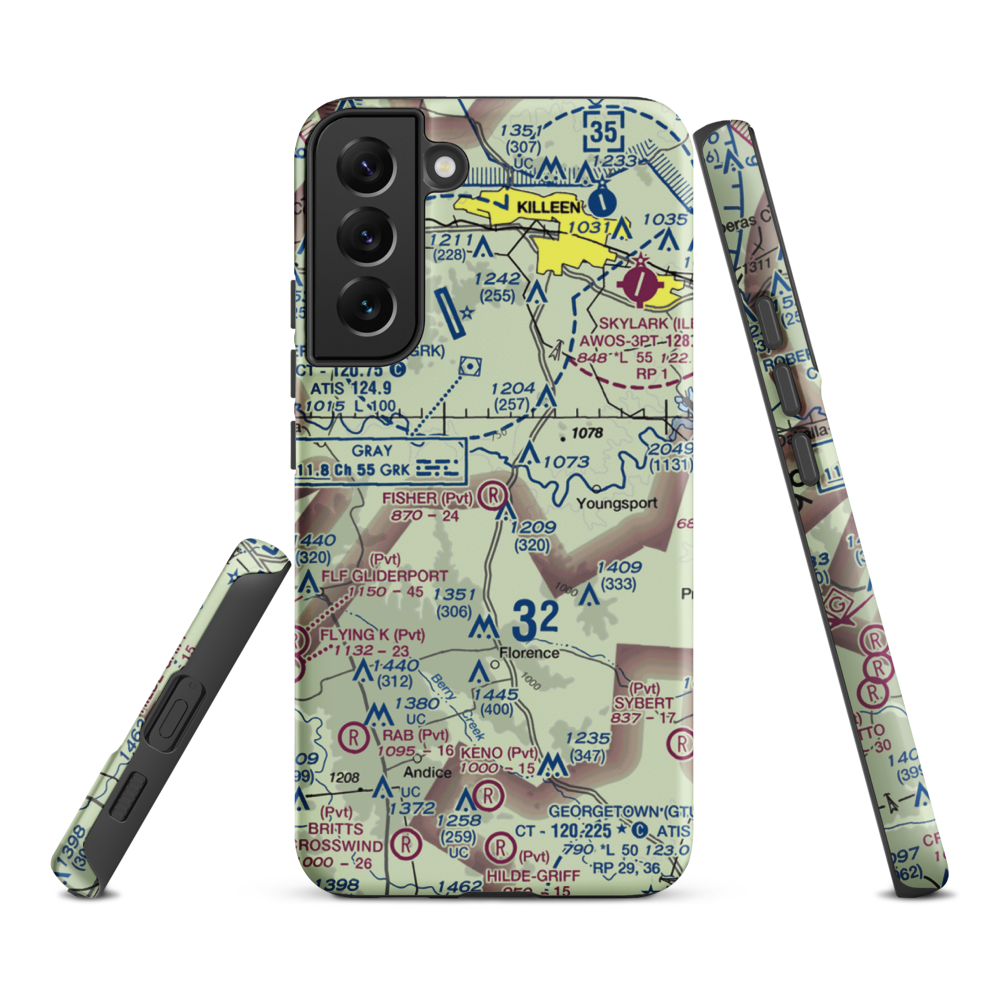 Fisher Ranch Airport (67TE) VFR Sectional Samsung Phone Case Samsung Galaxy S22 Plus model shown