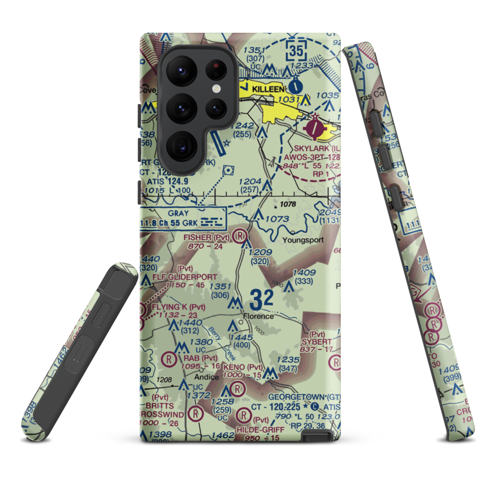 Fisher Ranch Airport (67TE) VFR Sectional Samsung Phone Case Samsung Galaxy S22 Ultra model shown
