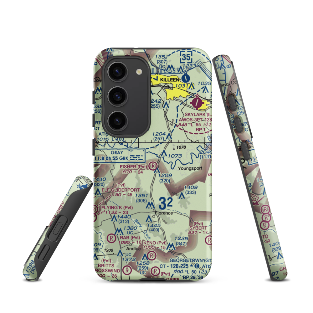Fisher Ranch Airport (67TE) VFR Sectional Samsung Phone Case Samsung Galaxy S23 model shown