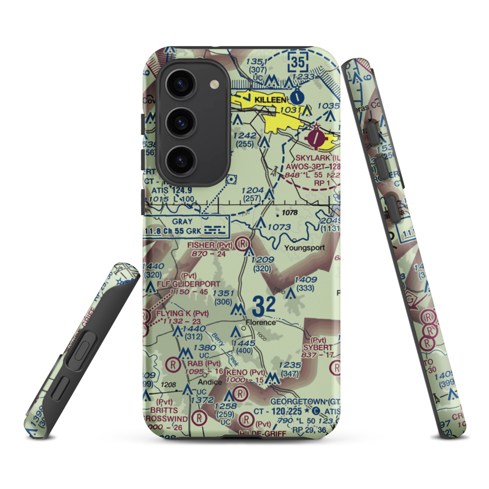 Fisher Ranch Airport (67TE) VFR Sectional Samsung Phone Case Samsung Galaxy S23 Plus model shown