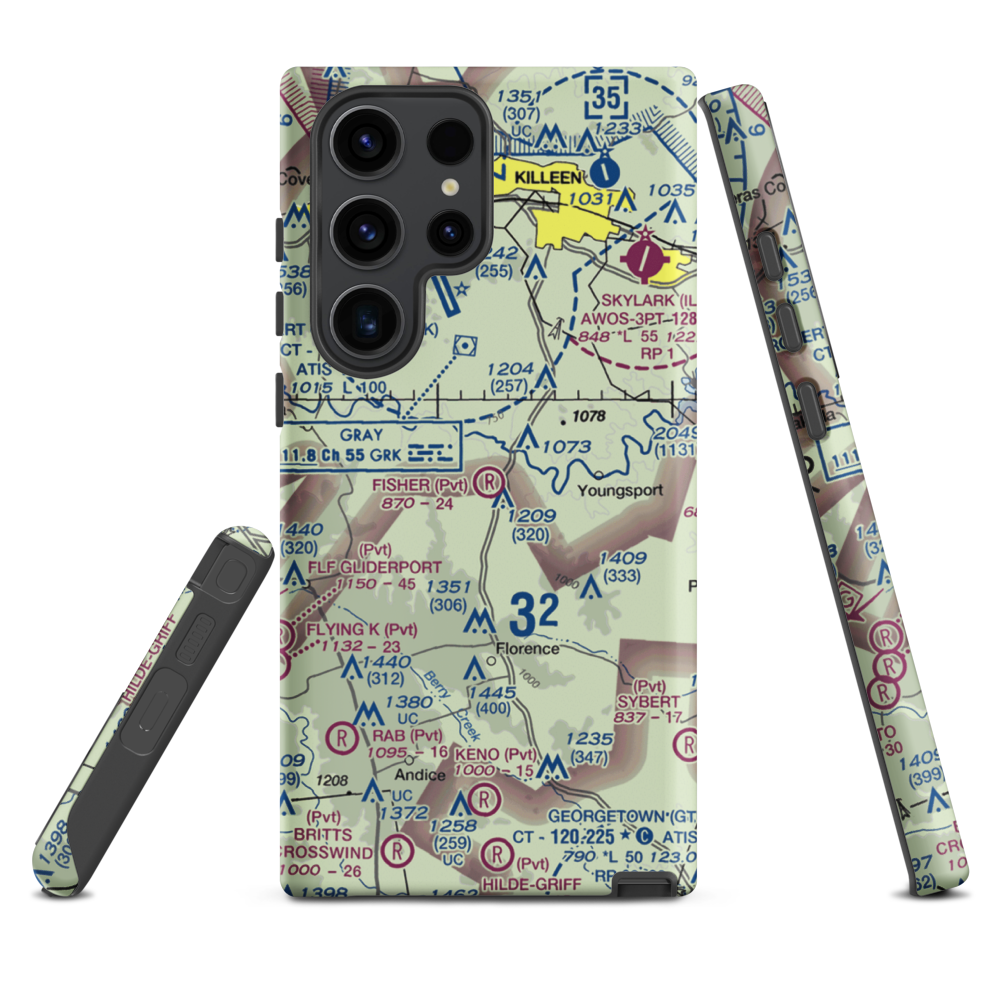 Fisher Ranch Airport (67TE) VFR Sectional Samsung Phone Case Samsung Galaxy S23 Ultra model shown