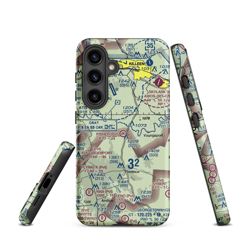 Fisher Ranch Airport (67TE) VFR Sectional Samsung Phone Case Samsung Galaxy S24 model shown
