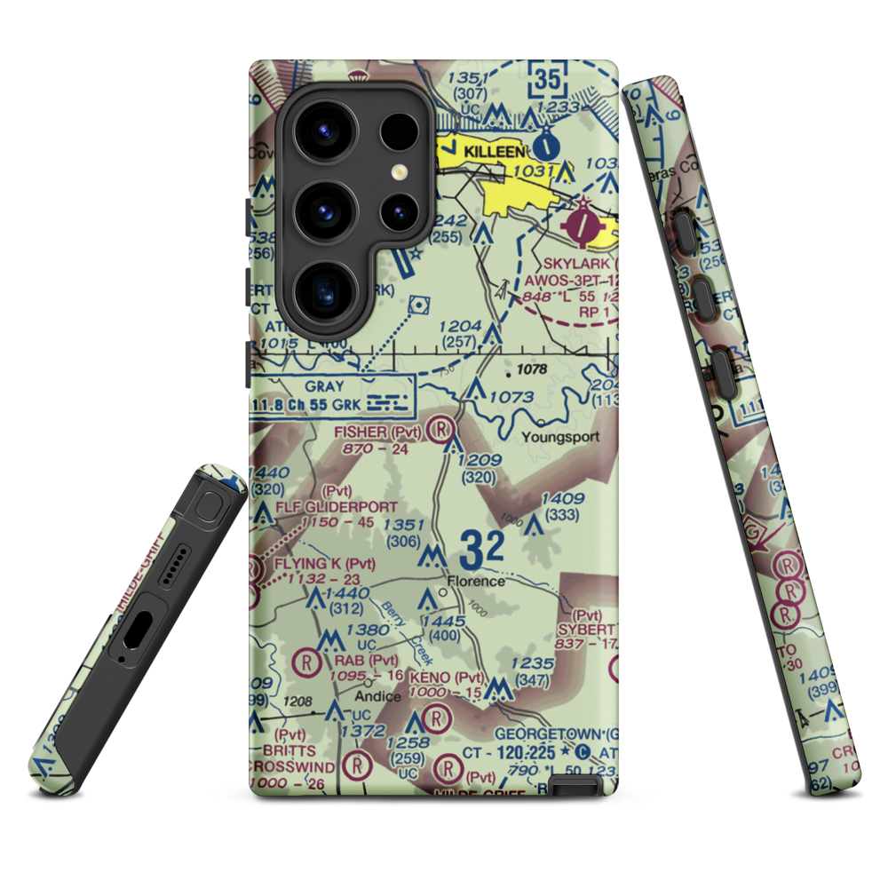 Fisher Ranch Airport (67TE) VFR Sectional Samsung Phone Case Samsung Galaxy S24 Ultra model shown