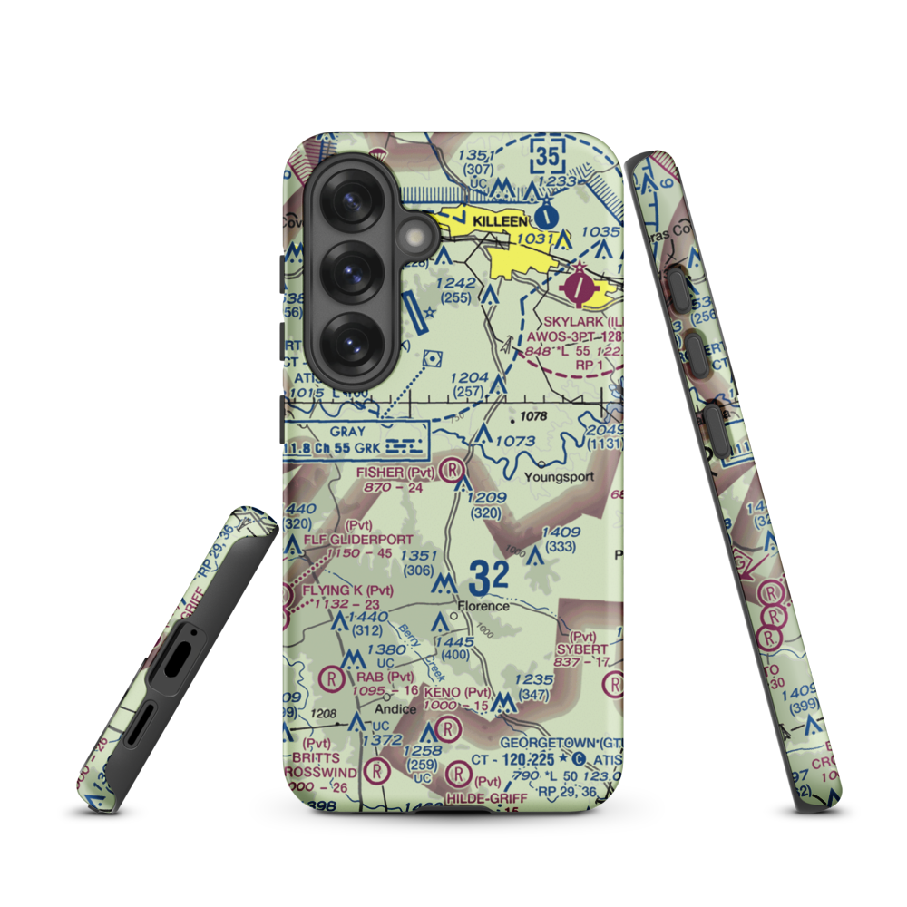 Fisher Ranch Airport (67TE) VFR Sectional Samsung Phone Case Samsung Galaxy S25 model shown
