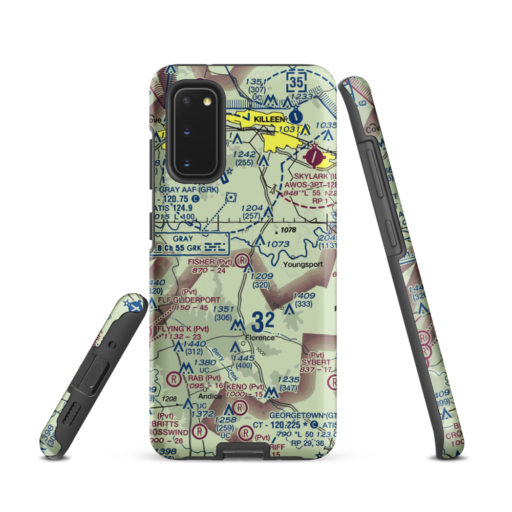 Fisher Ranch Airport (67TE) VFR Sectional Samsung Phone Case Samsung Galaxy S20 model shown