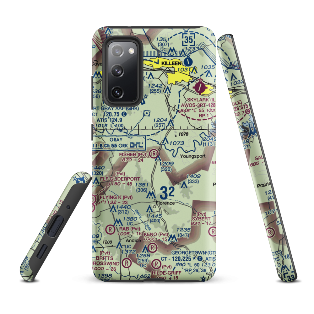 Fisher Ranch Airport (67TE) VFR Sectional Samsung Phone Case Samsung Galaxy S20 FE model shown