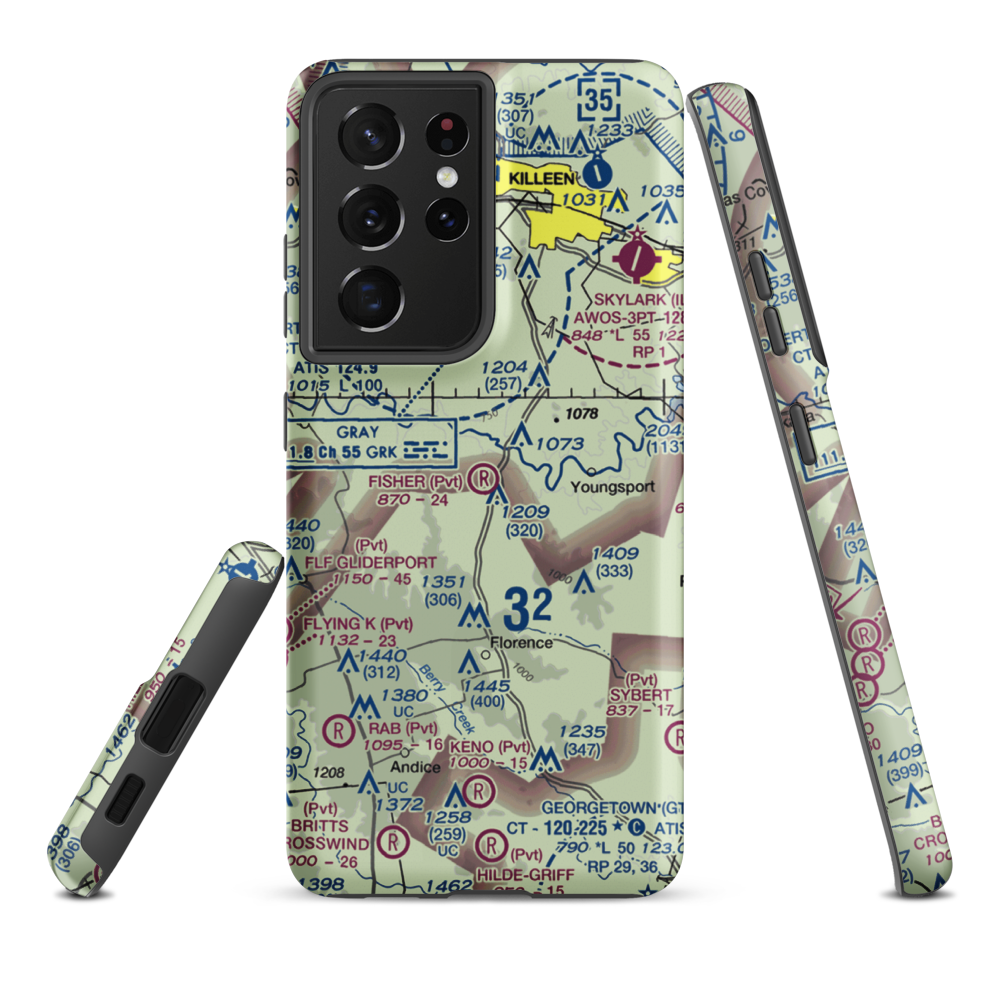 Fisher Ranch Airport (67TE) VFR Sectional Samsung Phone Case Samsung Galaxy S21 Ultra model shown