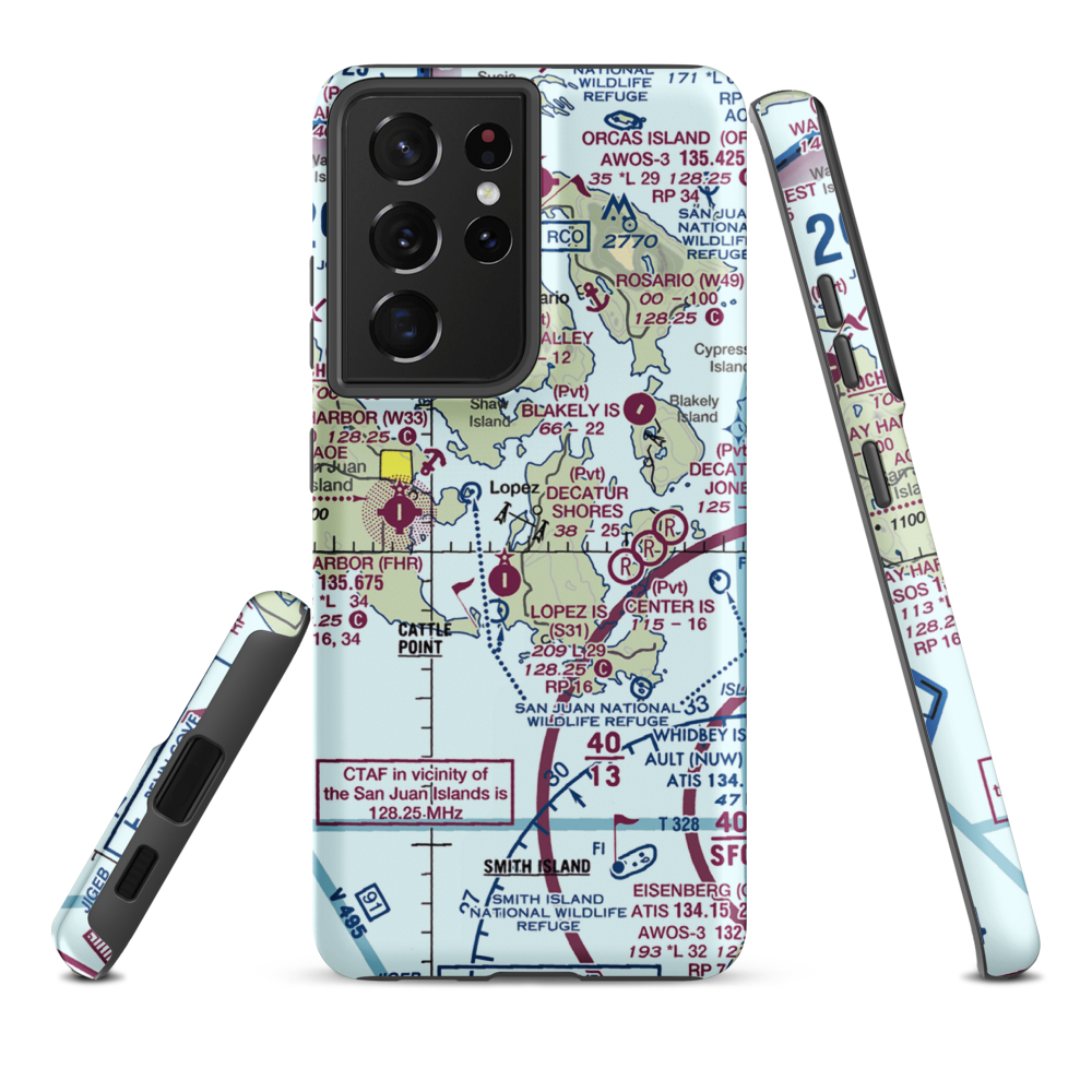 Fishermans Bay Seaplane Base (81W) VFR Sectional Samsung Phone Case Samsung Galaxy S21 Ultra model shown