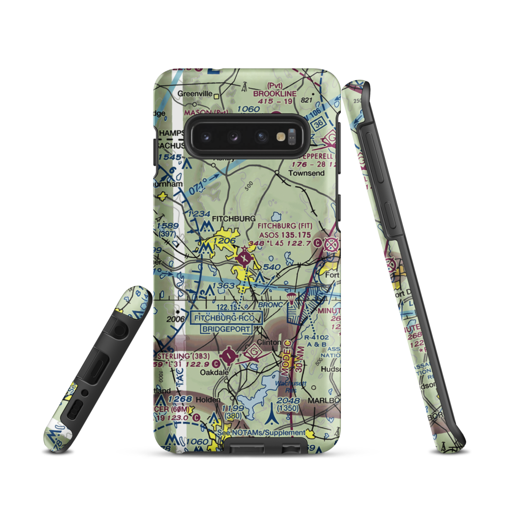 Fitchburg Municipal Airport (FIT) VFR Sectional Samsung Phone Case Samsung Galaxy S10 model shown