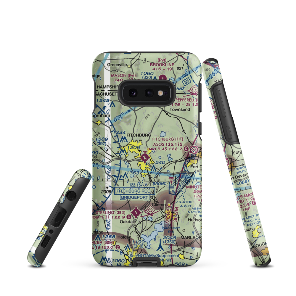 Fitchburg Municipal Airport (FIT) VFR Sectional Samsung Phone Case Samsung Galaxy S10e model shown