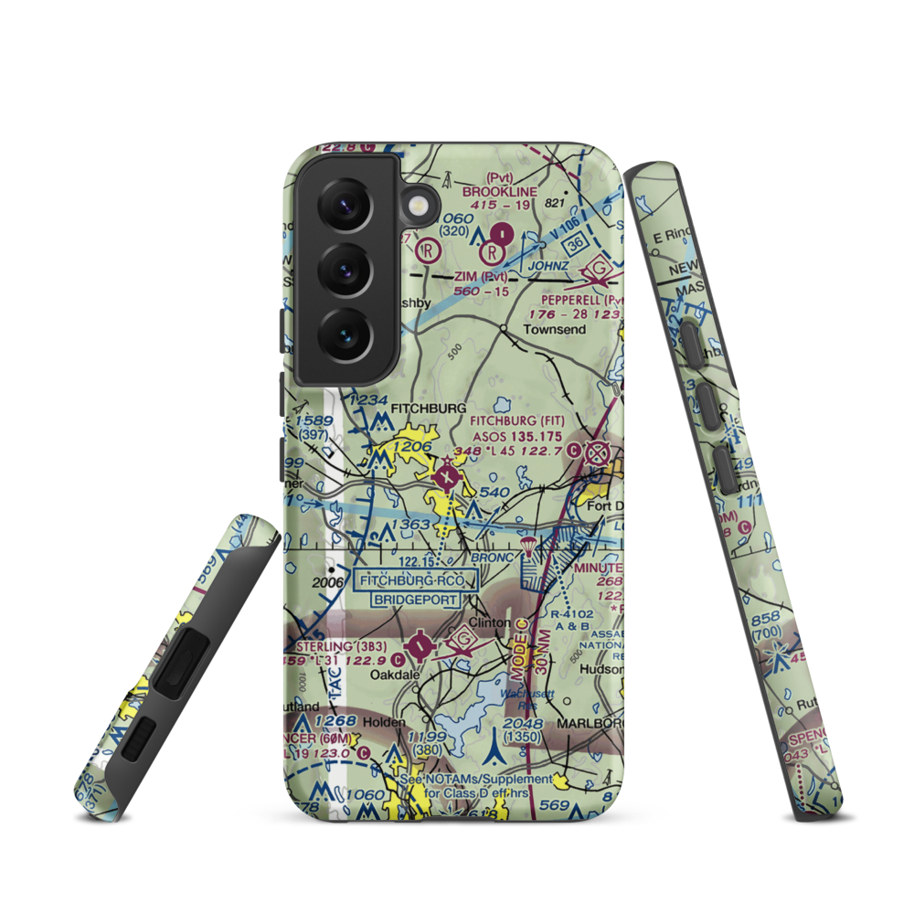 Fitchburg Municipal Airport (FIT) VFR Sectional Samsung Phone Case Samsung Galaxy S22 model shown