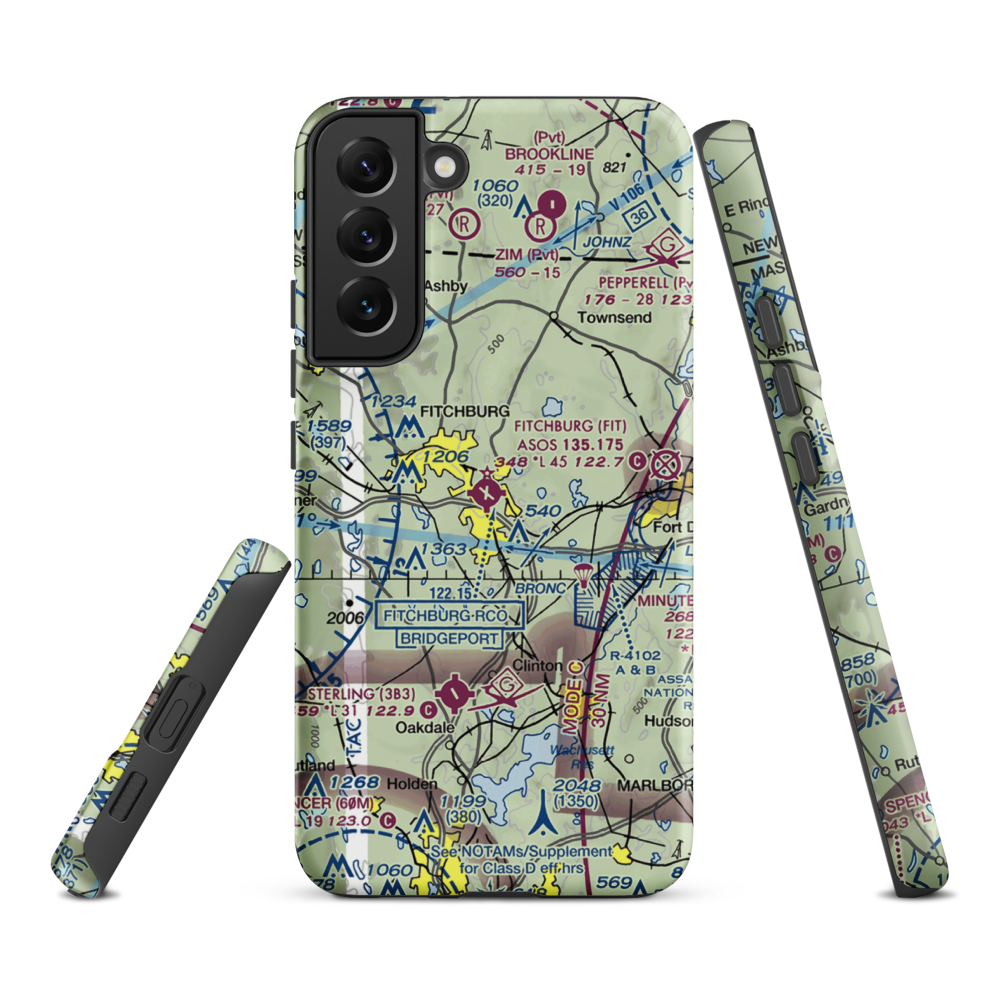 Fitchburg Municipal Airport (FIT) VFR Sectional Samsung Phone Case Samsung Galaxy S22 Plus model shown