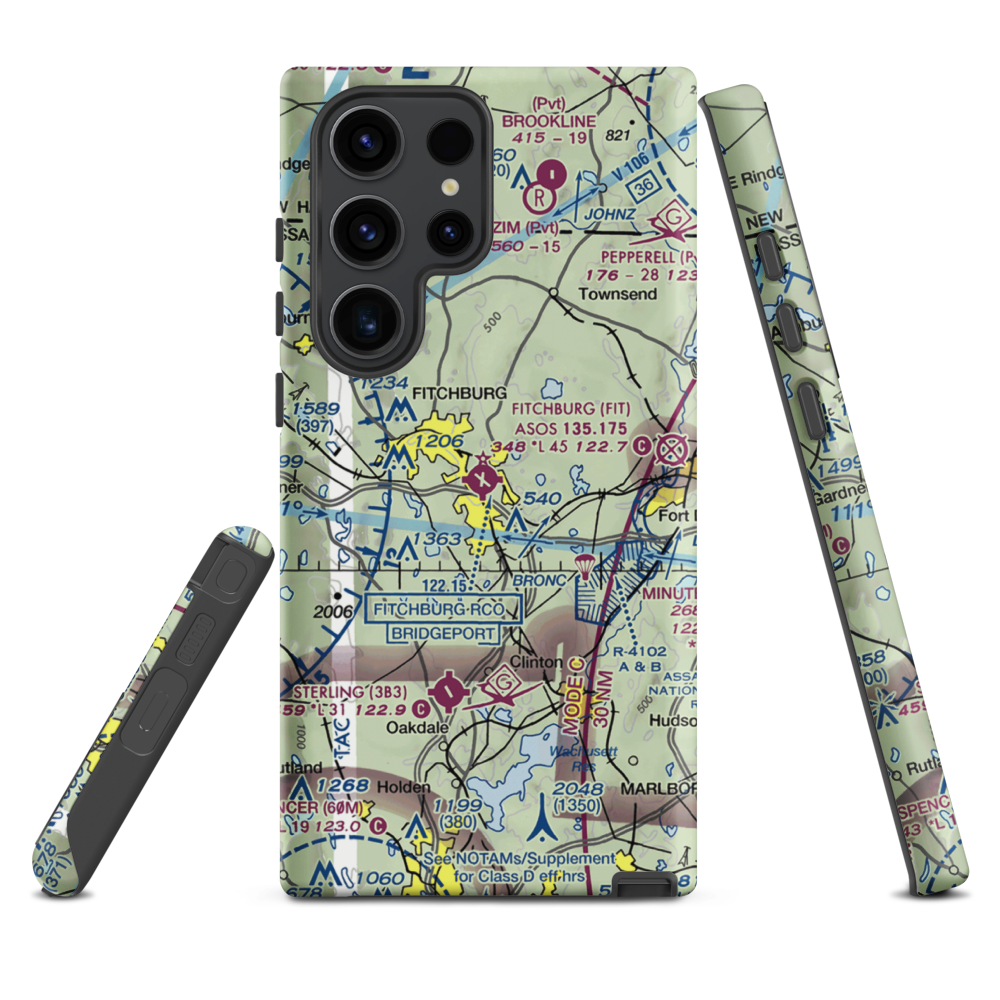Fitchburg Municipal Airport (FIT) VFR Sectional Samsung Phone Case Samsung Galaxy S23 Ultra model shown