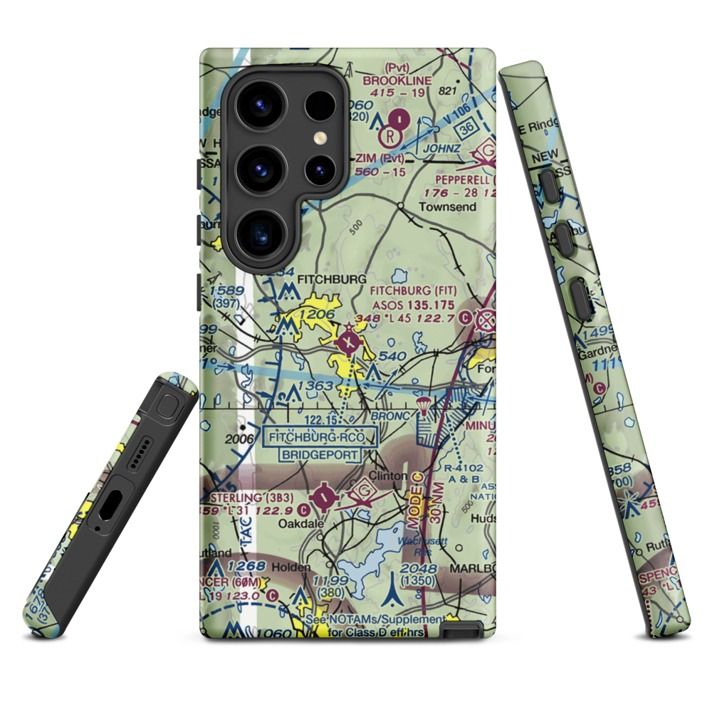 Fitchburg Municipal Airport (FIT) VFR Sectional Samsung Phone Case Samsung Galaxy S24 Ultra model shown
