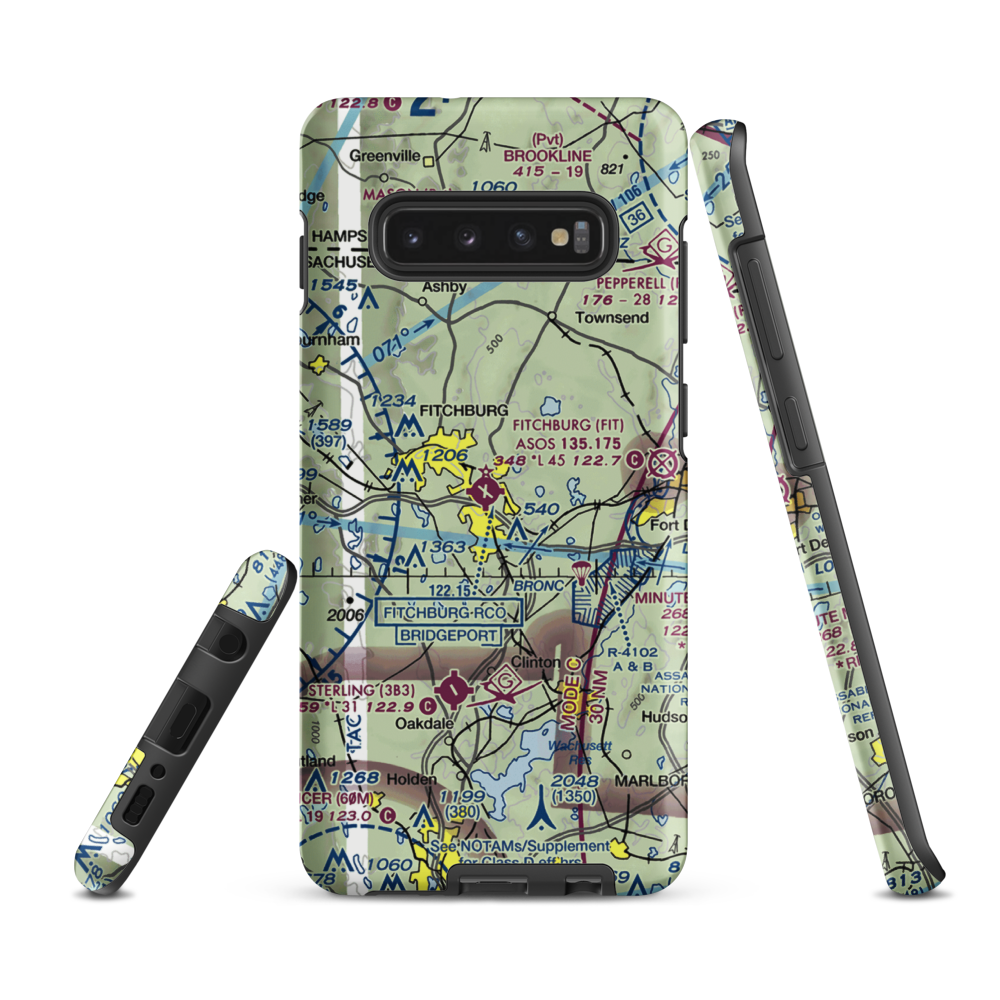 Fitchburg Municipal Airport (FIT) VFR Sectional Samsung Phone Case Samsung Galaxy S10 Plus model shown