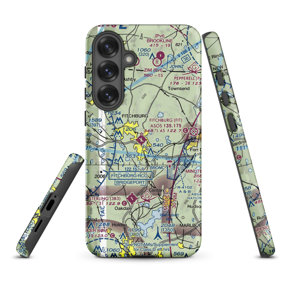 Fitchburg Municipal Airport (FIT) VFR Sectional Samsung Phone Case Samsung Galaxy S25 Plus model shown