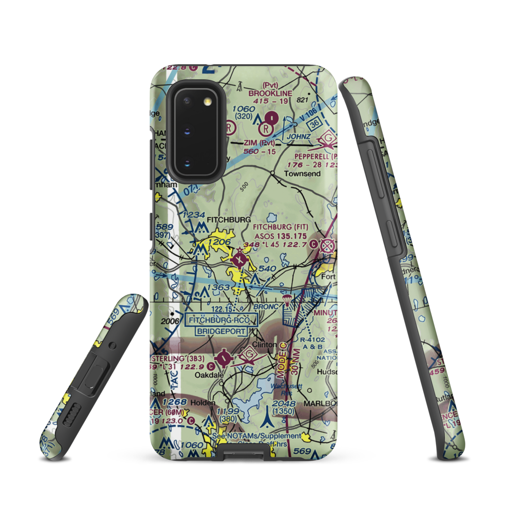 Fitchburg Municipal Airport (FIT) VFR Sectional Samsung Phone Case Samsung Galaxy S20 model shown