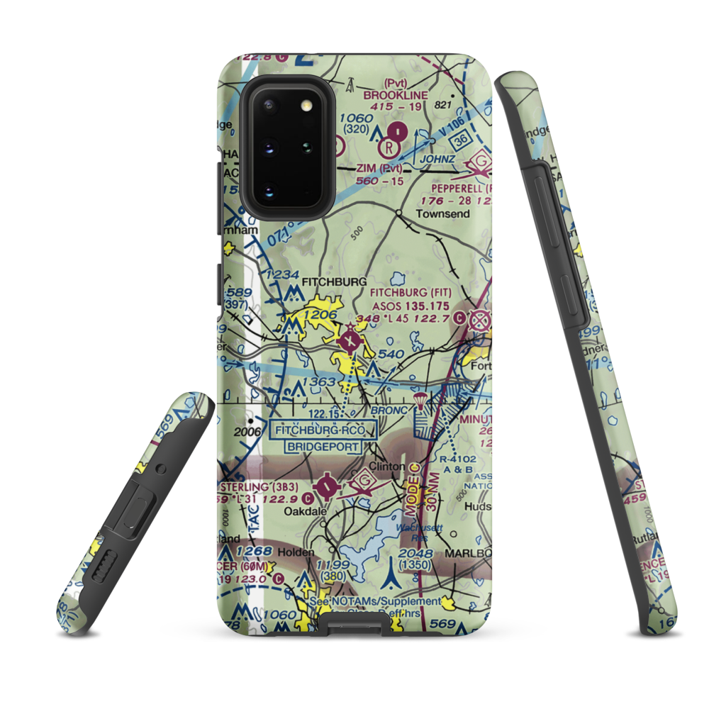 Fitchburg Municipal Airport (FIT) VFR Sectional Samsung Phone Case Samsung Galaxy S20 Plus model shown