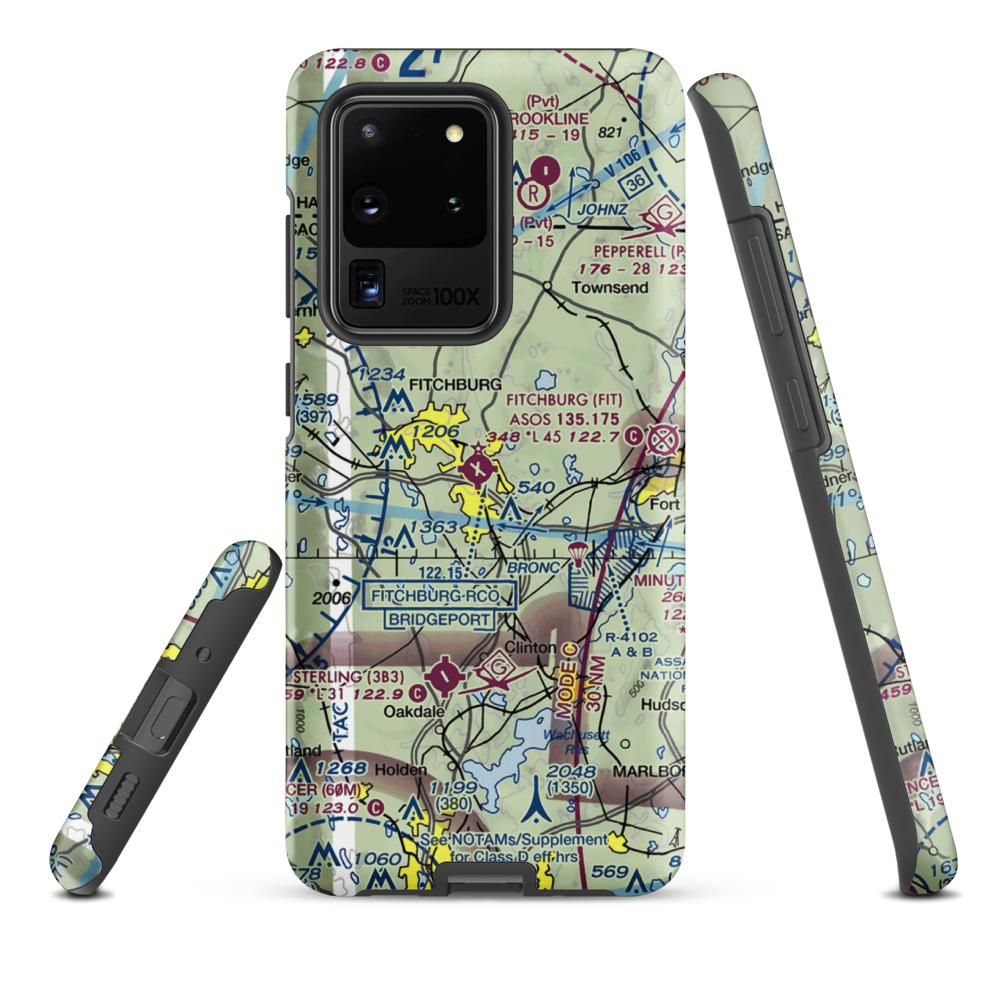 Fitchburg Municipal Airport (FIT) VFR Sectional Samsung Phone Case Samsung Galaxy S20 Ultra model shown
