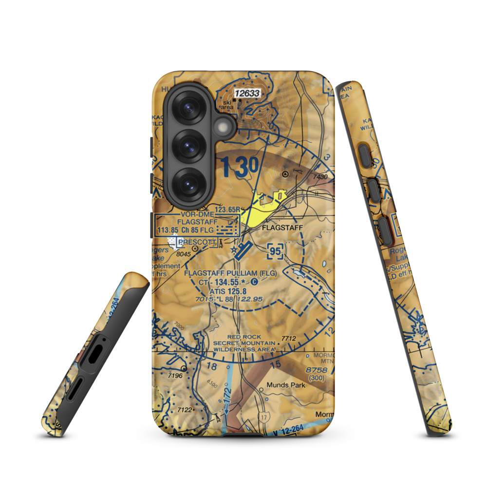 Flagstaff Pulliam Airport (FLG) VFR Sectional Samsung Phone Case Samsung Galaxy S25 model shown
