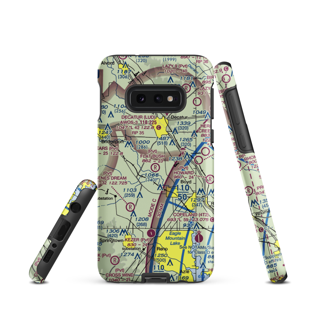 Flat Bush Airport (XA99) VFR Sectional Samsung Phone Case Samsung Galaxy S10 Plus model shown
