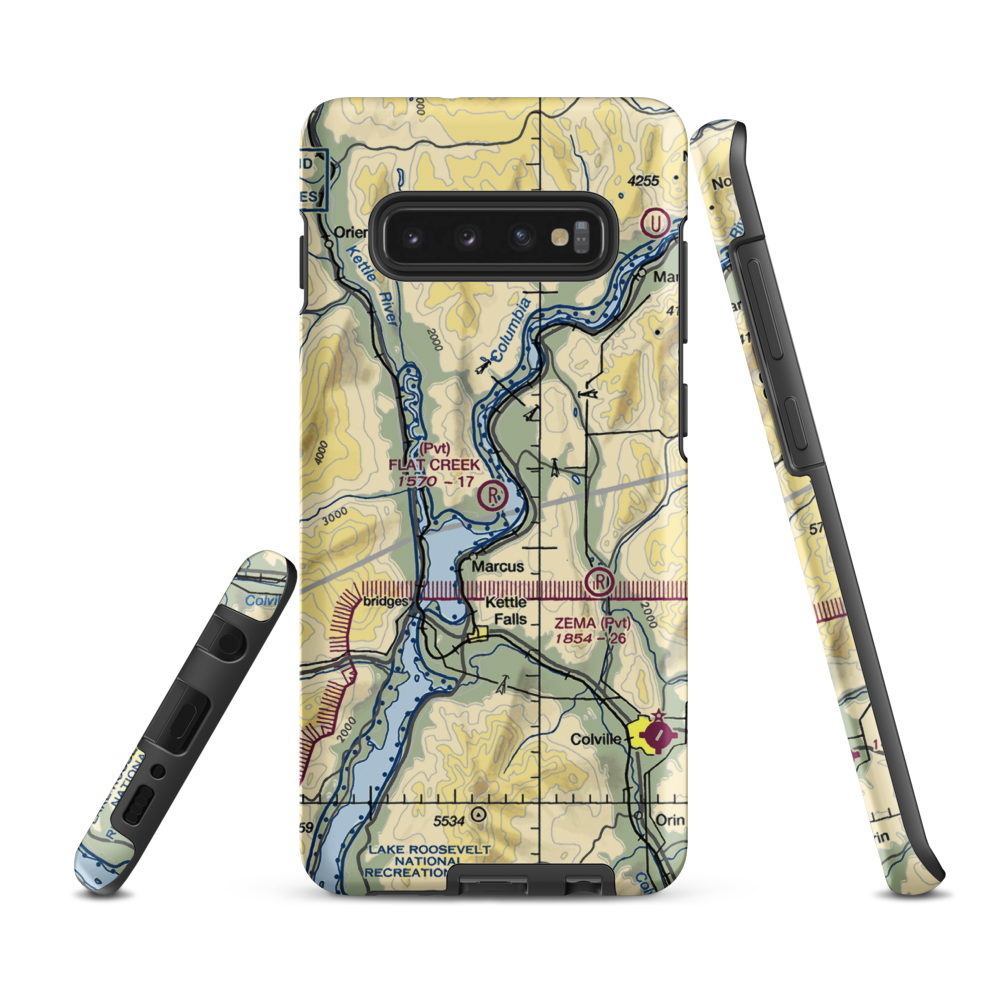 Flat Creek Field (05WN) VFR Sectional Samsung Phone Case Samsung Galaxy S10 Plus model shown