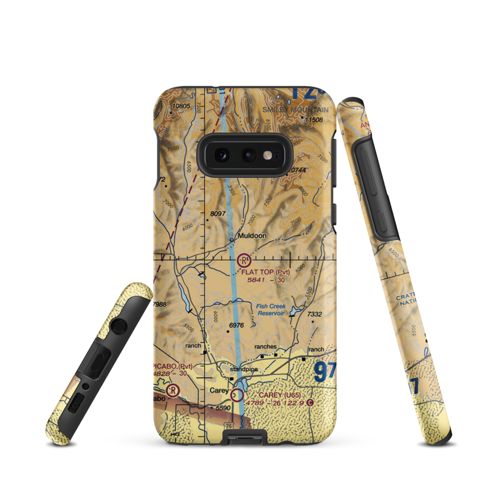 Flat Top Airstrip (10ID) VFR Sectional Samsung Phone Case Samsung Galaxy S10e model shown