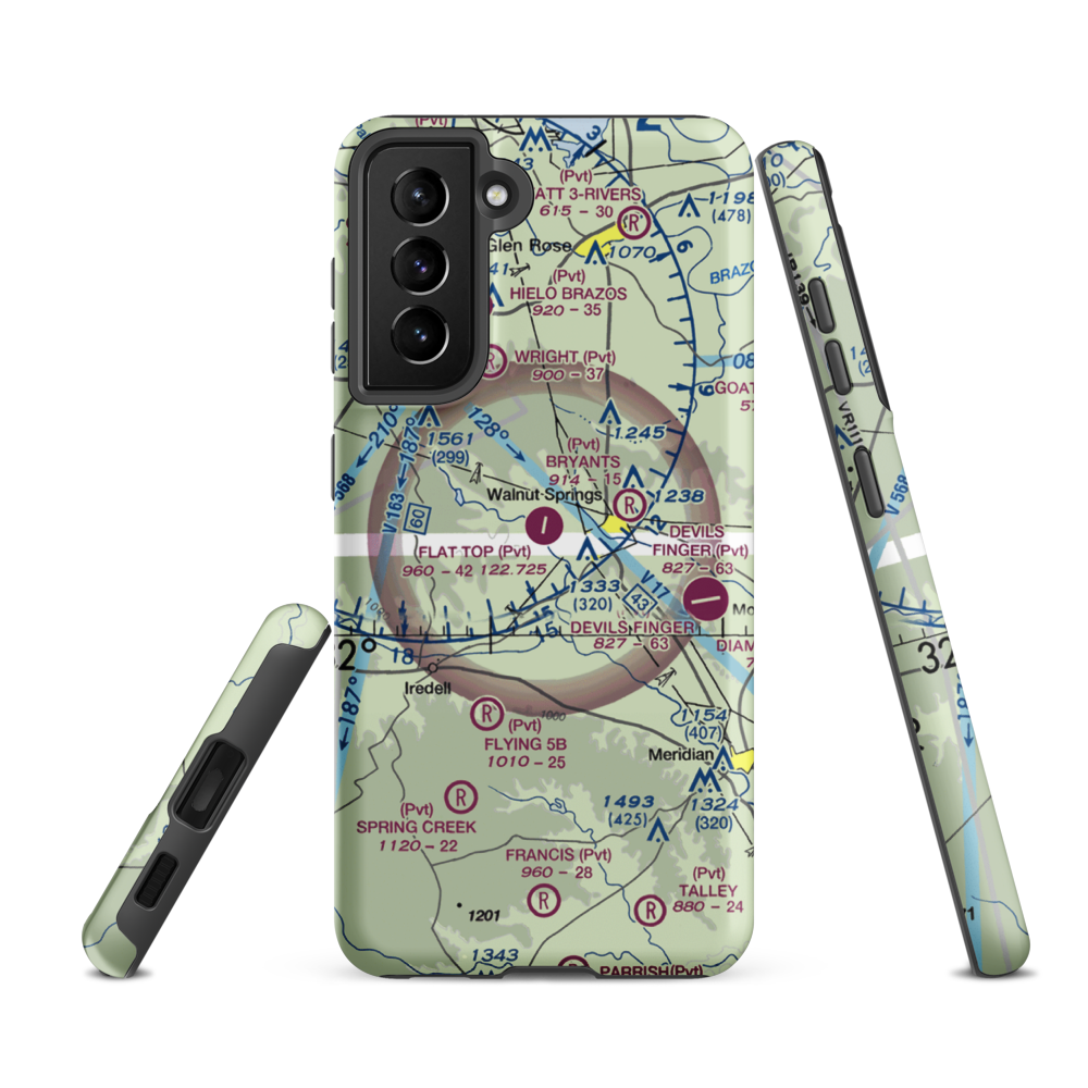 Flat Top Ranch Airport (74TE) VFR Sectional Samsung Phone Case Samsung Galaxy S21 Ultra model shown