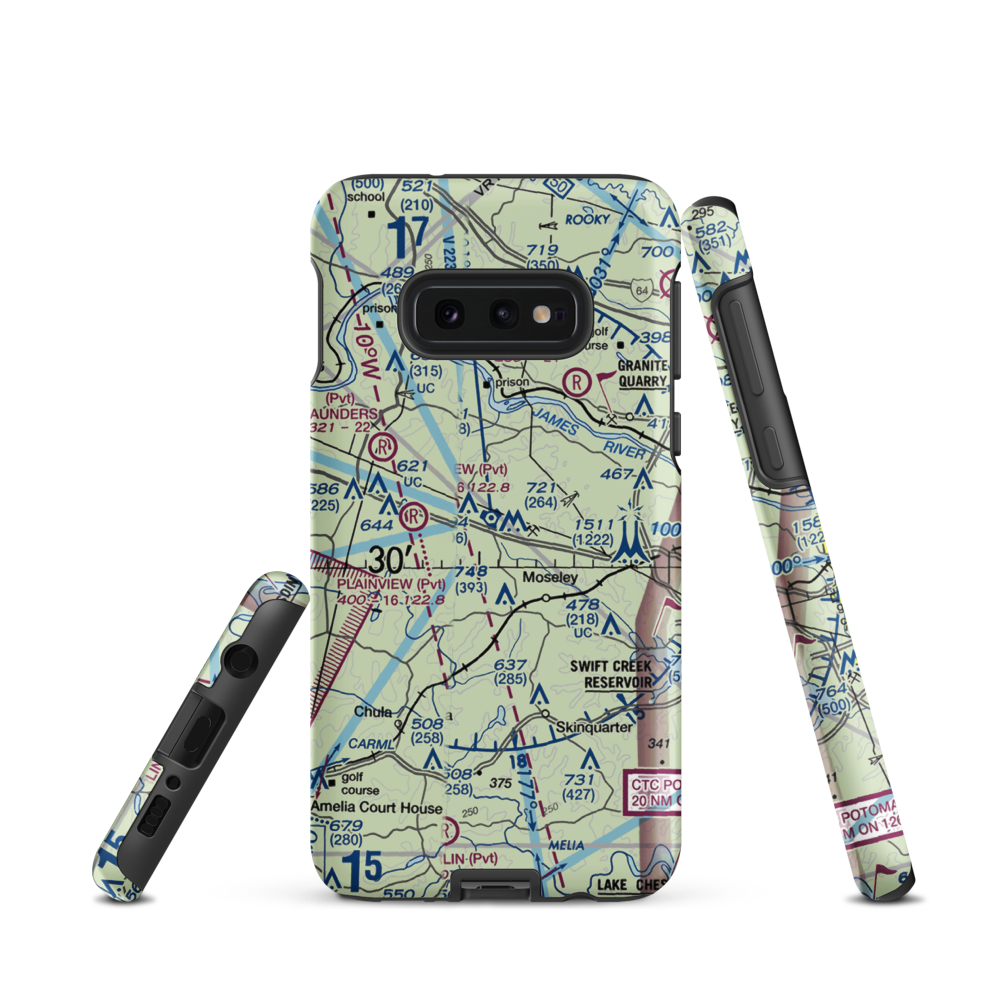 Flatrock Air Strip (0VA7) VFR Sectional Samsung Phone Case Samsung Galaxy S10e model shown