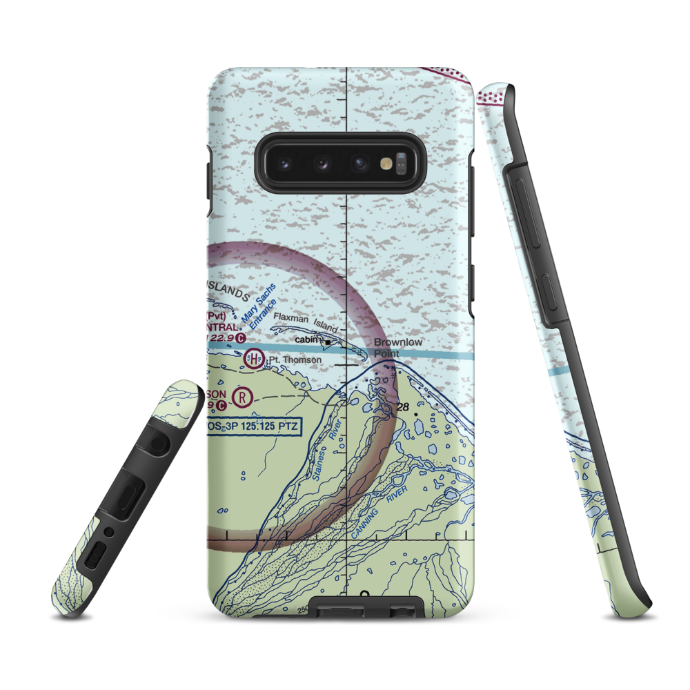Flaxman Island Airstrip (FXM) VFR Sectional Samsung Phone Case Samsung Galaxy S10 Plus model shown
