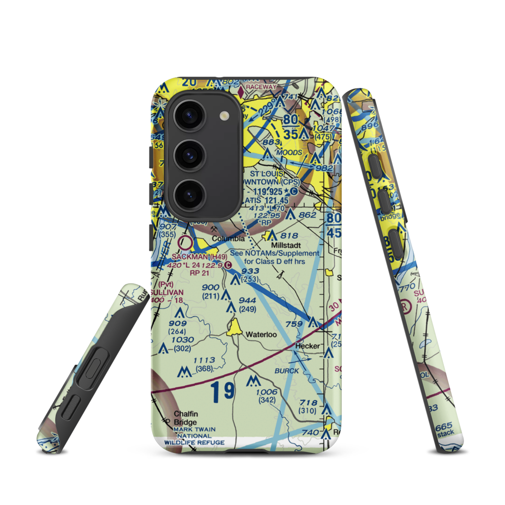 Flight Park Inc Airport (1IL4) VFR Sectional Samsung Phone Case Samsung Galaxy S23 model shown