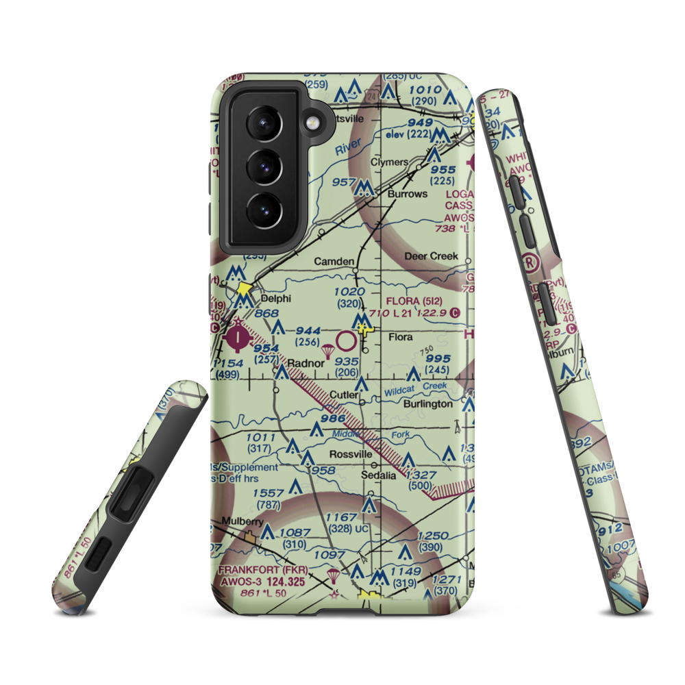 Flora Municipal Airport (5I2) VFR Sectional Samsung Phone Case Samsung Galaxy S21 FE model shown