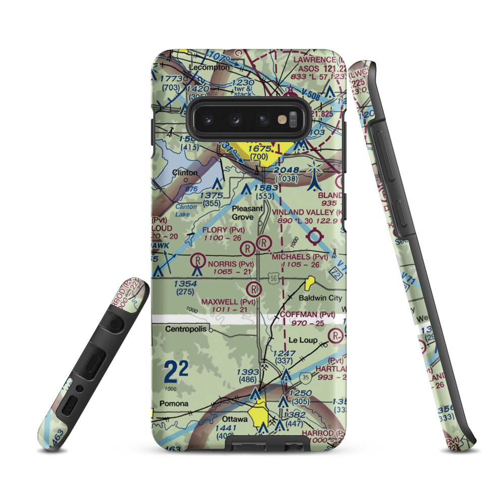 Flory /Private/ Airport (SN21) VFR Sectional Samsung Phone Case Samsung Galaxy S10 Plus model shown
