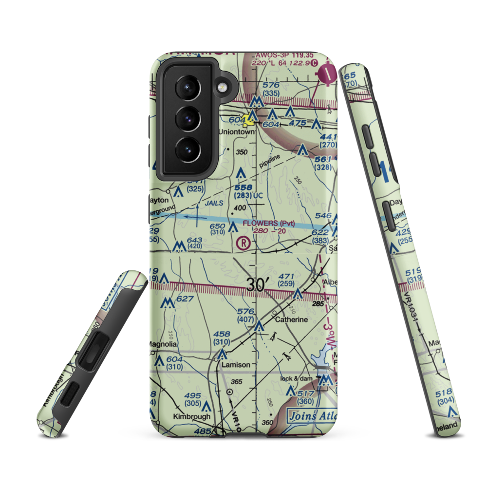 Flowers Field (3AL7) VFR Sectional Samsung Phone Case Samsung Galaxy S21 FE model shown