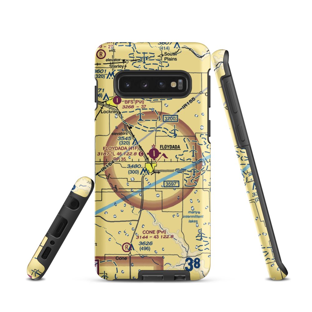 Floydada Municipal Airport (41F) VFR Sectional Samsung Phone Case Samsung Galaxy S10 model shown
