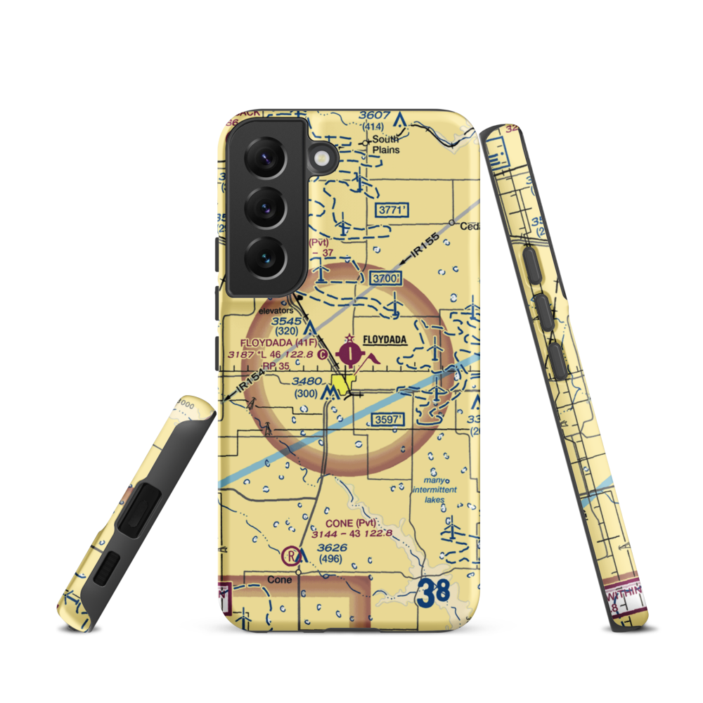 Floydada Municipal Airport (41F) VFR Sectional Samsung Phone Case Samsung Galaxy S22 model shown