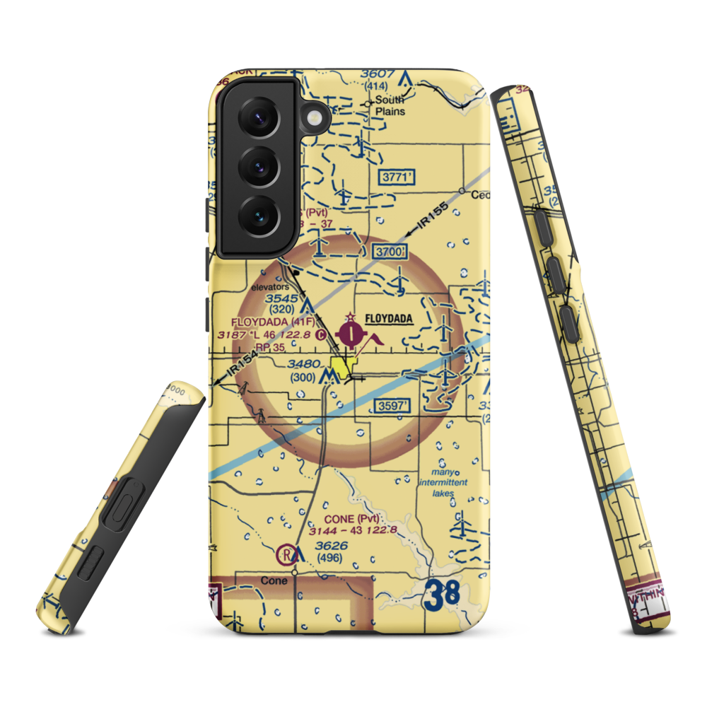 Floydada Municipal Airport (41F) VFR Sectional Samsung Phone Case Samsung Galaxy S22 Plus model shown