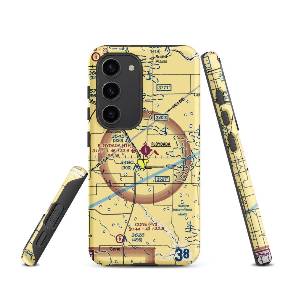 Floydada Municipal Airport (41F) VFR Sectional Samsung Phone Case Samsung Galaxy S23 model shown